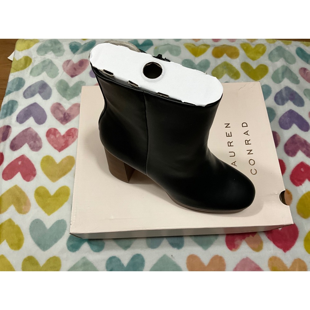 Lauren Conrad Women's Black Heeled Ankle Boots, Chic & Stylish